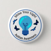 Light Bulb Autisme Bewustzijn Button (Voorkant)