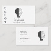 Light Bulb Brain Educational Teacher Tutor Visitekaartje (Voorkant / Achterkant)