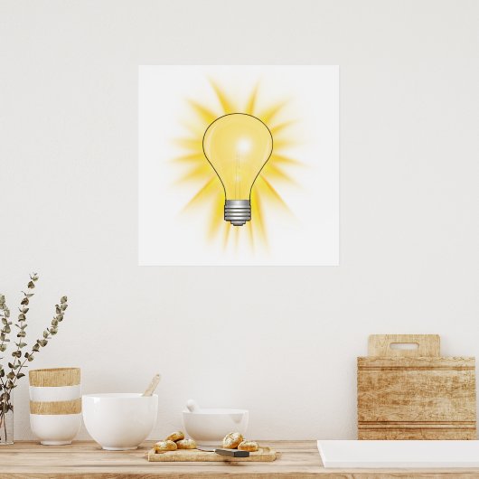 Light Bulb Bright Idee Poster (Keuken)
