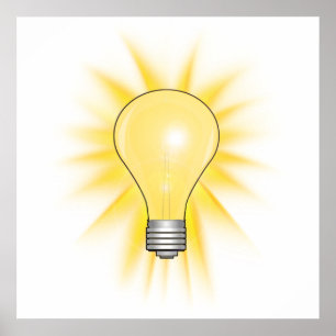 Light Bulb Bright Idee Poster