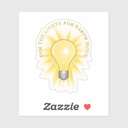 Light Bulb Dim The Lights Earth Hour  Sticker (Vel)