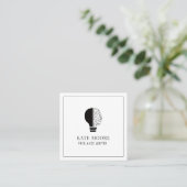 Light Bulb Idee Brain Logo Writer Editor Vierkante Visitekaartje (Staand voorkant)