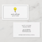Light Bulb Idee Symbool Tutor Minimalist Visitekaartje (Voorkant / Achterkant)