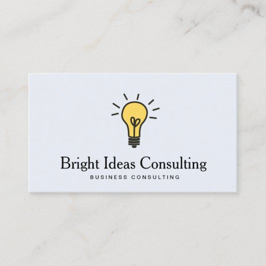 Light Bulb Logo Business Marketing Consulting Visitekaartje (Voorkant)