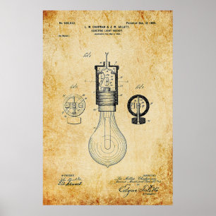 Light Bulb Patent Poster
