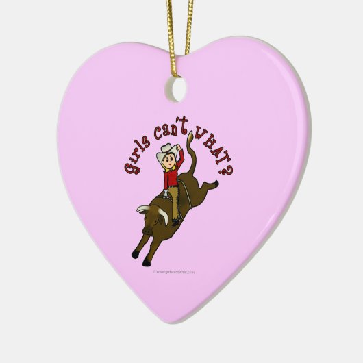 Light Bull Rider Keramisch Ornament (Links)