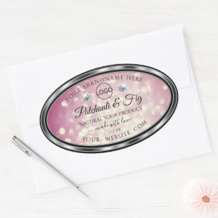Light Burgundy Glitter Product Label Diamonds Logo