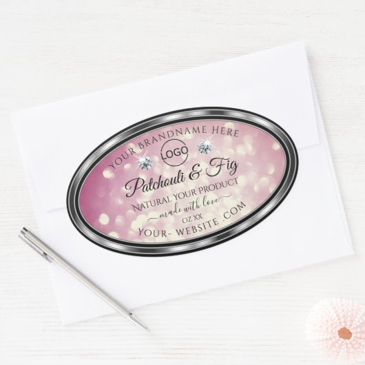 Light Burgundy Glitter Product Label Diamonds Logo (Envelop)