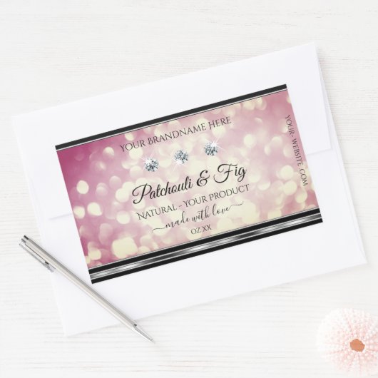 Light Burgundy Glitter Product Labels diamanten (Envelop)