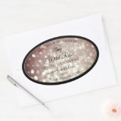 Light Burgundy Glitter Sparkle-Logo — Productlabel Ovale Sticker (Envelop)