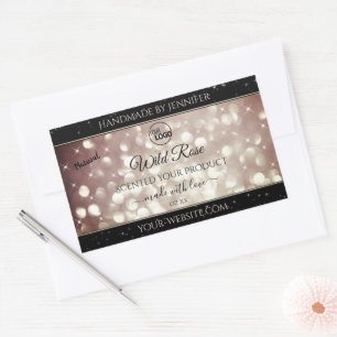 Light Burgundy Glitter Sparkle-Logo — Productlabel Rechthoekige Sticker