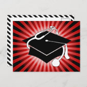 Light Burst Medical Graduation Cap Aankondigingskaart (Voorkant / Achterkant)