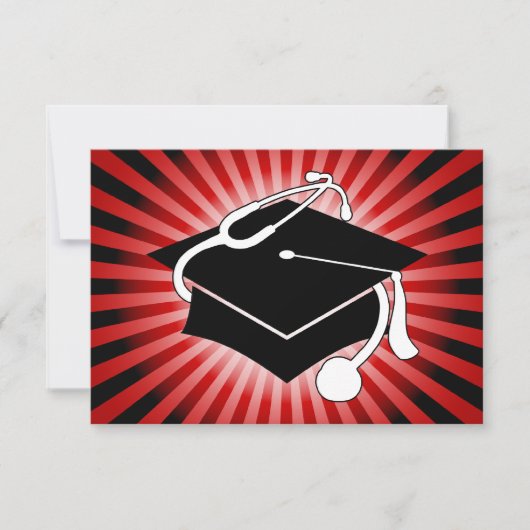 Light Burst Medical Graduation Cap Kaart (Voorkant)