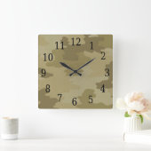 Light Camouflage Square Clock Vierkante Klok (Huis)