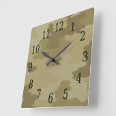 Light Camouflage Square Clock Vierkante Klok (Hoek)