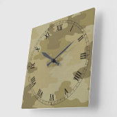Light Camouflage Square Roman Numals klok (Hoek)