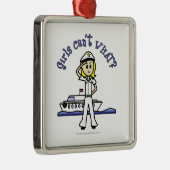 Light Captain Girl Metalen Ornament (Rechts)