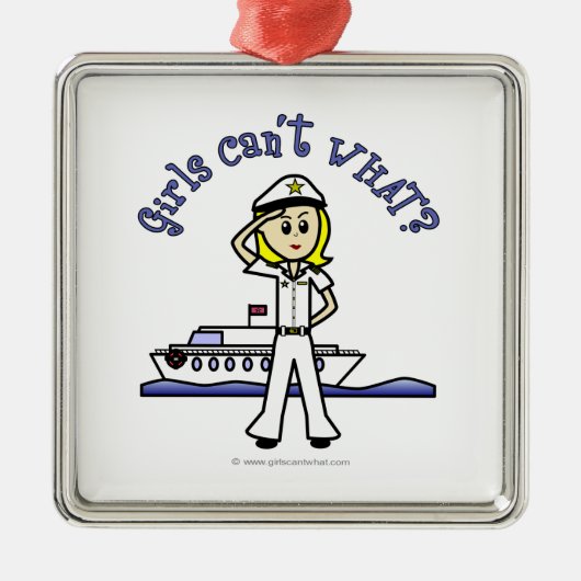 Light Captain Girl Metalen Ornament (Voorkant)
