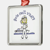 Light Captain Girl Metalen Ornament (Links)