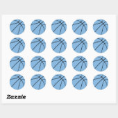 Light/Carolina Blue Basketball Party of Scrapbook Ronde Sticker (Vel)