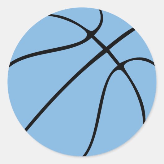 Light/Carolina Blue Basketball Party of Scrapbook Ronde Sticker (Voorkant)