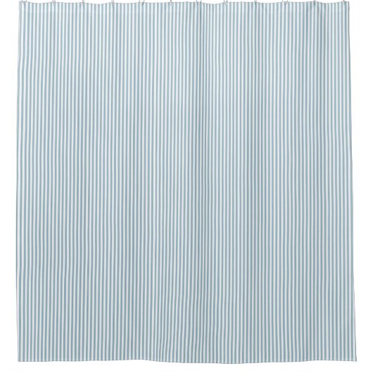 Light Chambray Blue Stripe Farmhouse Douchegordijn (Voorkant)