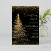 Light christmas tree Birthday Foil Invitation Folie Uitnodiging (Staand Voorkant)