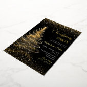 Light christmas tree Birthday Foil Invitation Folie Uitnodiging (Gedraaid)