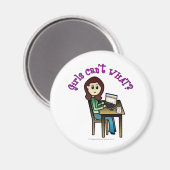 Light Computer Girl Magneet (Voorkant / Achterkant)