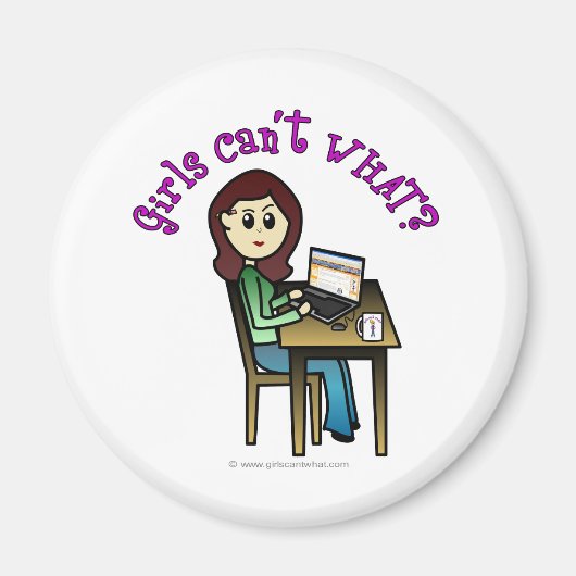 Light Computer Girl Magneet (Voorkant)