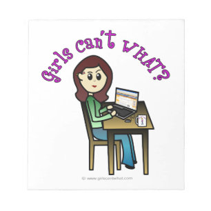 Light Computer Girl Notitieblok