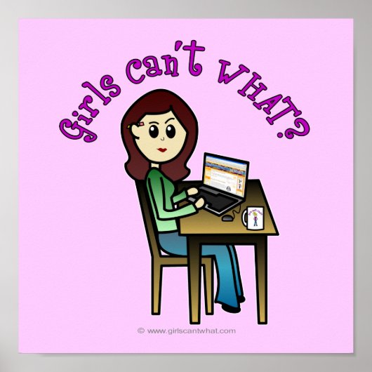 Light Computer Girl Poster (Voorkant)