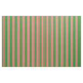 Light Coral & Forest Green Stripes Pattern Stof (Fat Quarter)