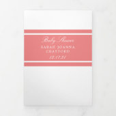 Light Coral, Modern Baby shower Suite Drieluik Uitnodiging (Cover)