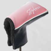 Light Coral Ombre Hand Lettering Style Script Golfheadcover (3/4 voorkant)