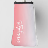 Light Coral Ombre Hand Lettering Style Script Golfheadcover (Draai 90)