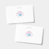Light Cornflower Blue, Sky Megenta, Girly Badge (Voor- en achterkant)