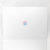 Light Cornflower Blue, Sky Megenta, Girly Drieluik Kaart (Binnenzijde eerst)