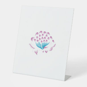 Light Cornflower Blue, Sky Megenta, Girly Reclamebord Met Voetstuk