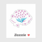 Light Cornflower Blue, Sky Megenta, Girly Sticker (Vel)