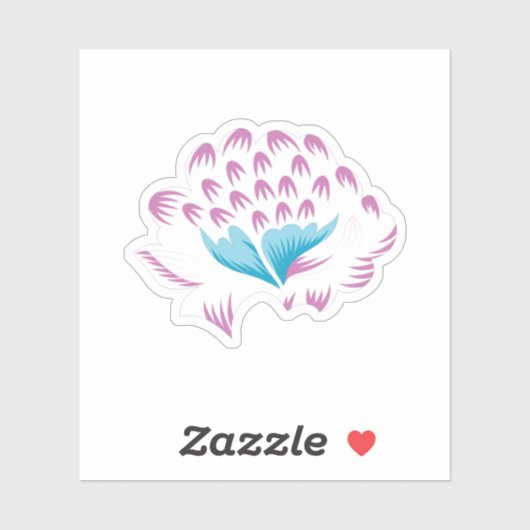 Light Cornflower Blue, Sky Megenta, Girly Sticker (Vel)