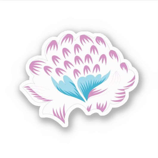 Light Cornflower Blue, Sky Megenta, Girly Sticker (Voorkant)