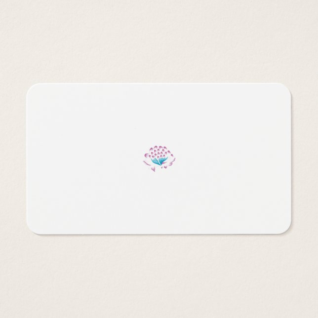 Light Cornflower Blue, Sky Megenta, Girly Visitekaartje (Voorkant)