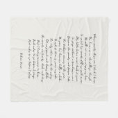 Light Cream Custom Poem Song Lyric Quote Fleece Deken (Voorkant (Horizontaal))