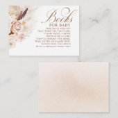 Light Cream Floral Exotic Boho Baby shower Books Informatiekaartje (Voorkant / Achterkant)