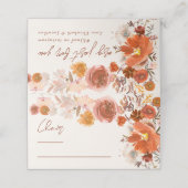 Light Cream Floral Herfst Seat Wedding Table Plaatskaartje (Buitenkant ongevouwen)