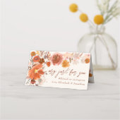 Light Cream Floral Herfst Seat Wedding Table Plaatskaartje (Achterkant)