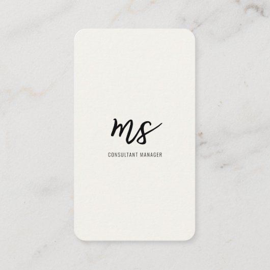 Light Cream Minimalist Modern Initiaal QR Code Visitekaartje (Achterkant)