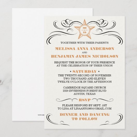 Light Cream Southern Style Weddenschap Kaart (Voorkant / Achterkant)