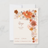 Light Cream Terracotta Floral Wreath Wedding RSVP Kaartje (Voorkant)